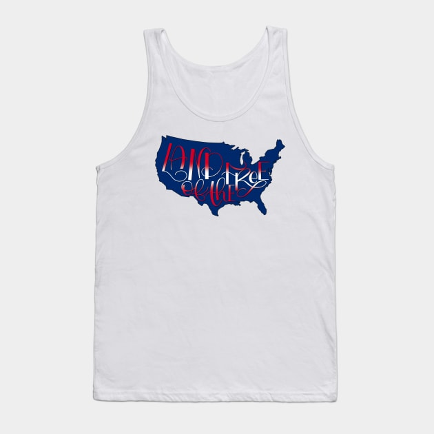 Land of the Free, ISA, 4th of July, Blue Tank Top by Gsallicat